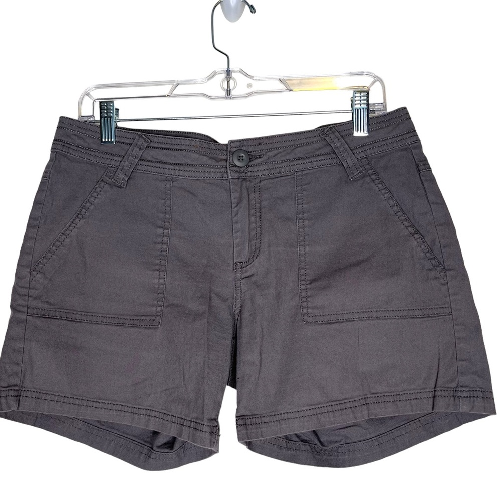 Prana Tess Gray Stretch Cotton Canvas Women's Shorts 8, Hiking, Outdoor